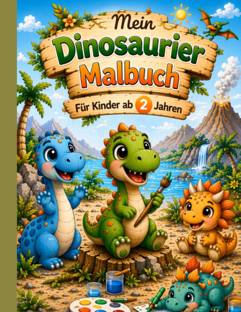 Mein Dinosaurier Malbuch ab 2 Jahren: Süße Dino Ausmalbilder für Kleinkinder | Einfaches Malbuch mit großen Motiven für Jungen & Mädchen: 40 einfache ... 4 Jahren | Fördert Kreativität & Feinmotorik