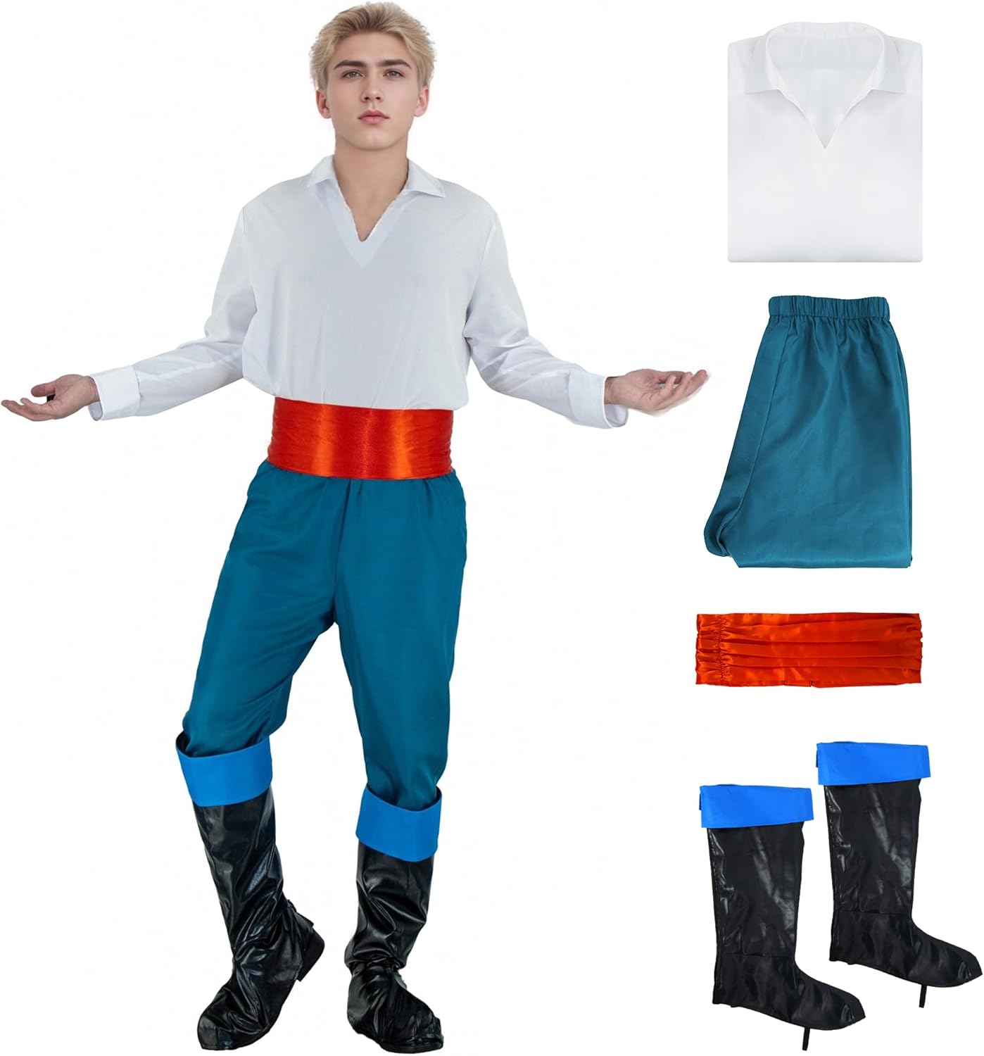 Prince Eric Costume for Mens Cosplay Halloween Uniform Outfits Dress Up