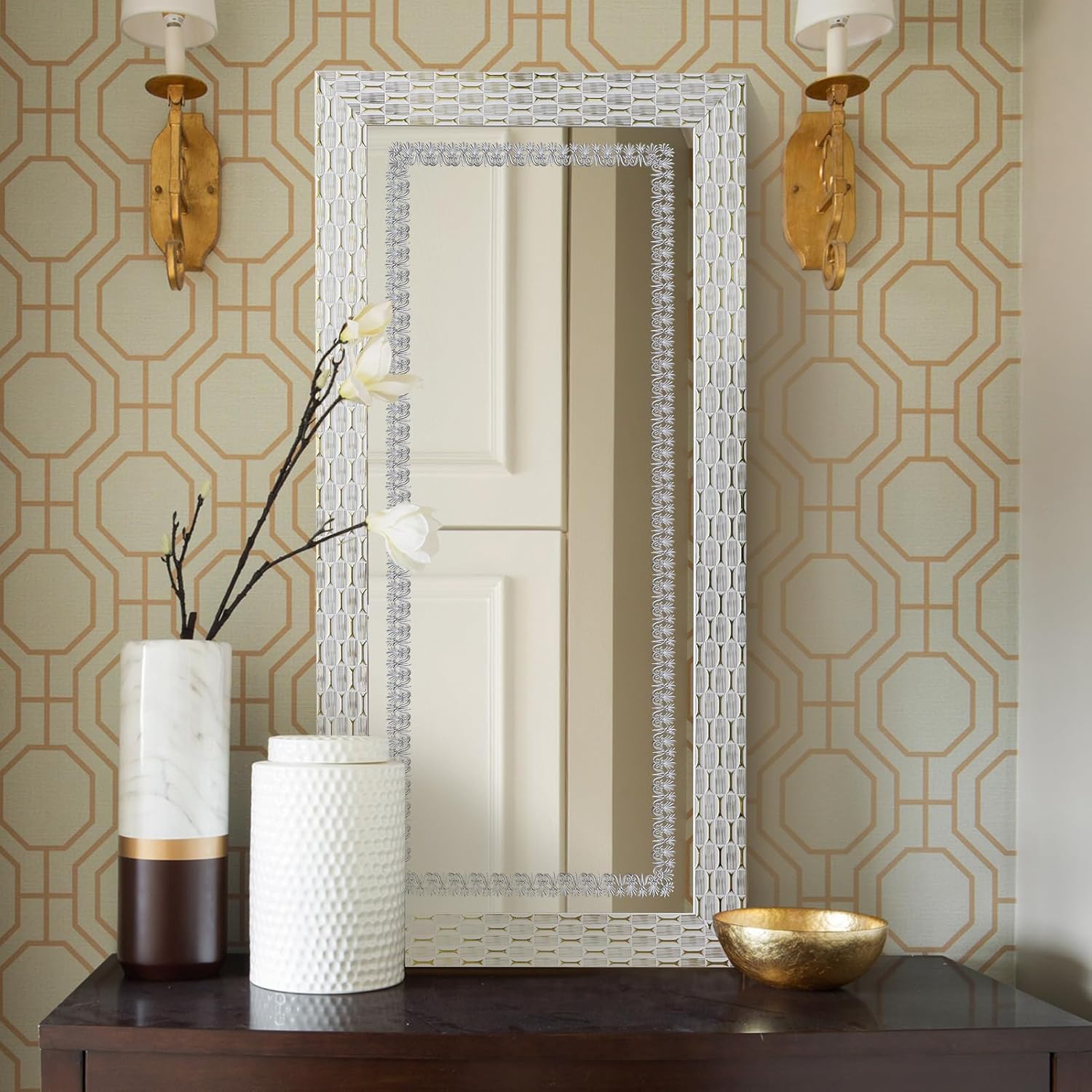 Uaeoo Wall Mirror Decorative,Large Window Mirror,3D