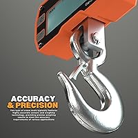 Vista 3 de Escala industrial de grúa de 2000kg/4000lbs, escala colgante de aleación de aluminio con control remoto, báscula industrial recargable de grúa