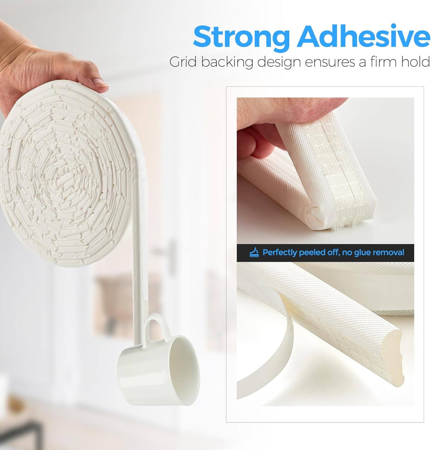 3PCS x 196 Inch Self-Adhesive Wedge Weather Stripping Door Seal & Window Insulation - Soundproof Gap Filler, Draft Stopper Foam Tape for Door Frame, White