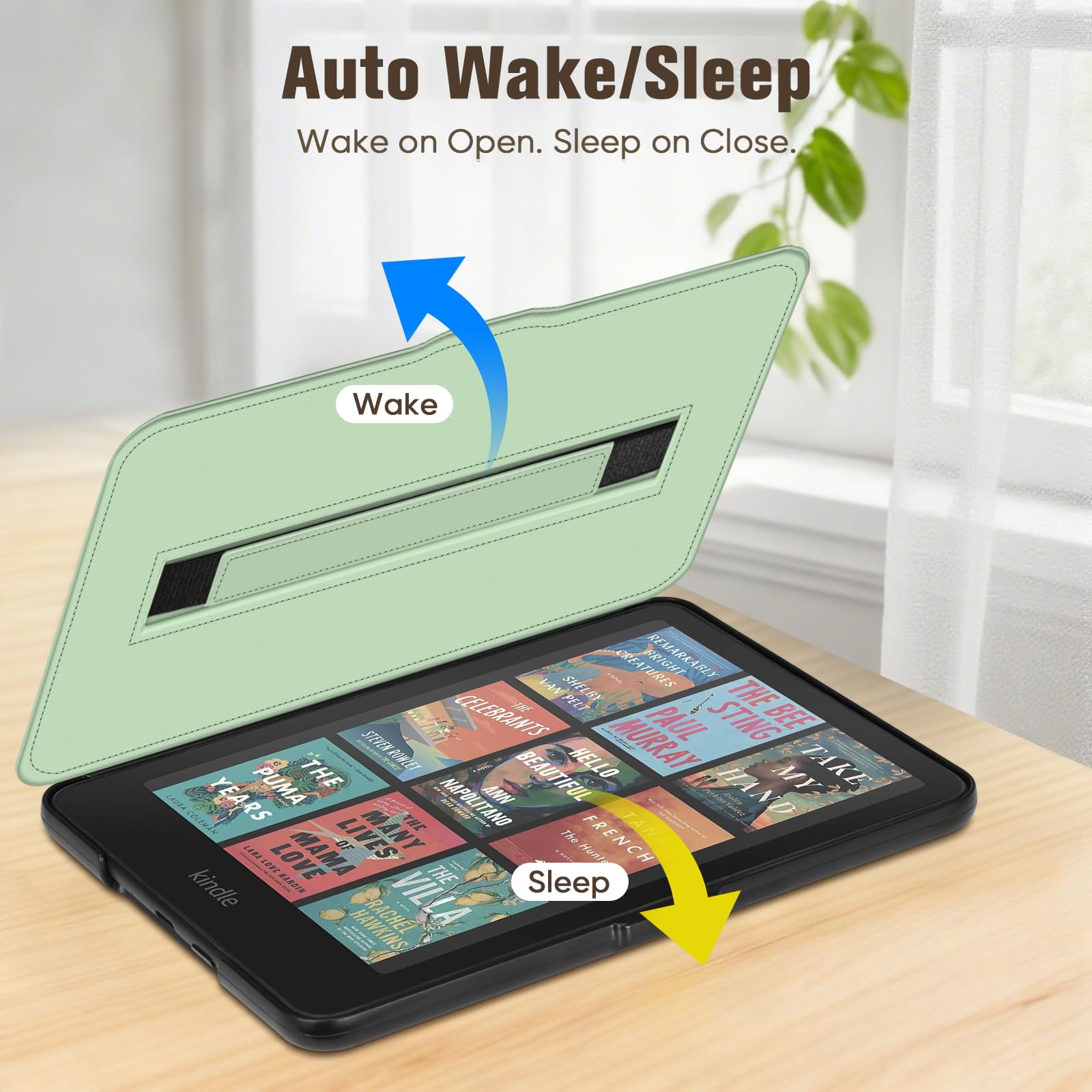 FINTIE Custodia per 7" Kindle Paperwhite (12ª Generazione, 2024) e Kindle Colorsoft (1ª Generazione, 2025/2024), Custodia Sottile e Leggera con Cinturino Auto Sveglia/Sonno, (Verde)