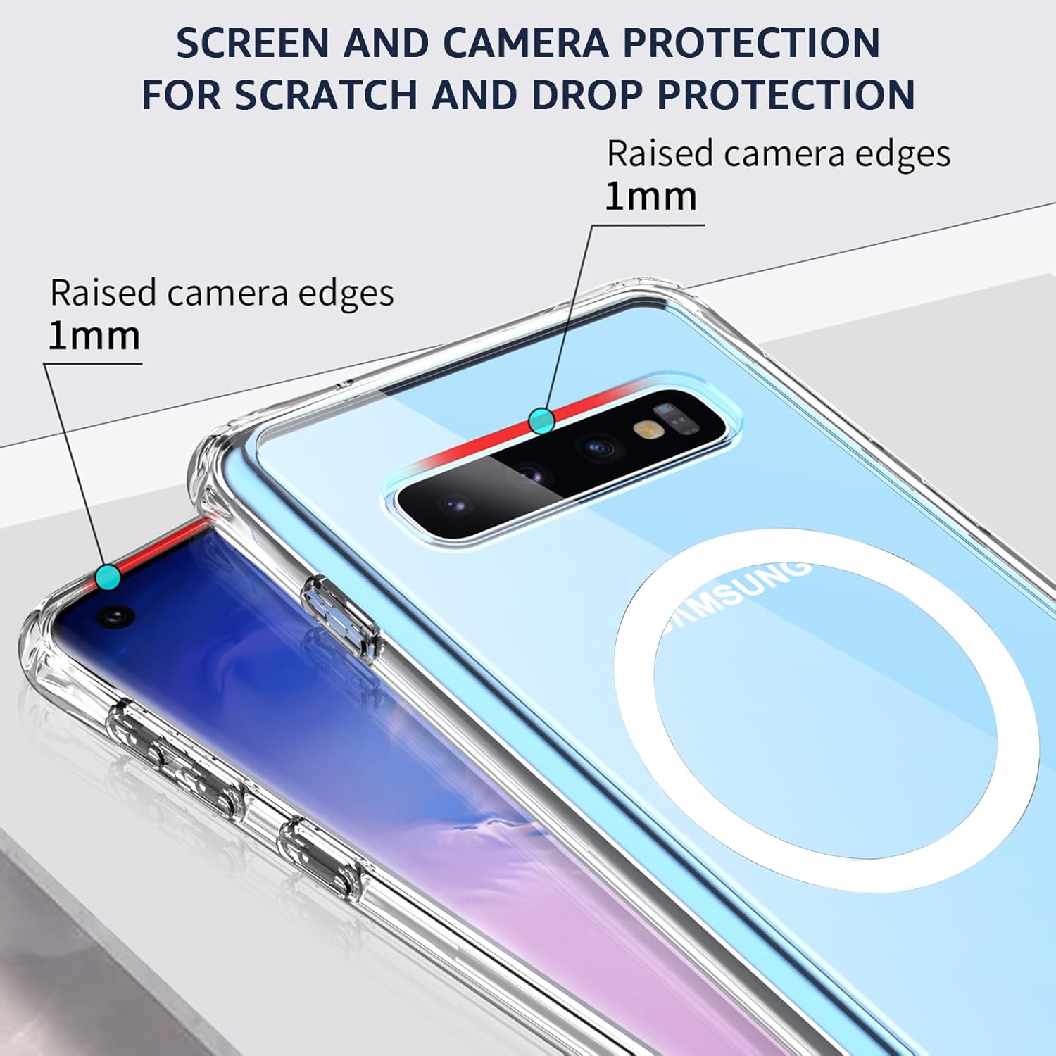 Clear Magnetic Phone Case for Samsung Galaxy S20, 6.2-Inch Compatible with MagSafe Crystal Transparent TPU PC Cover Shockproof Protection Lightweight Non-Yellowing Military-Grade Slim Fit Airbag - Image 5