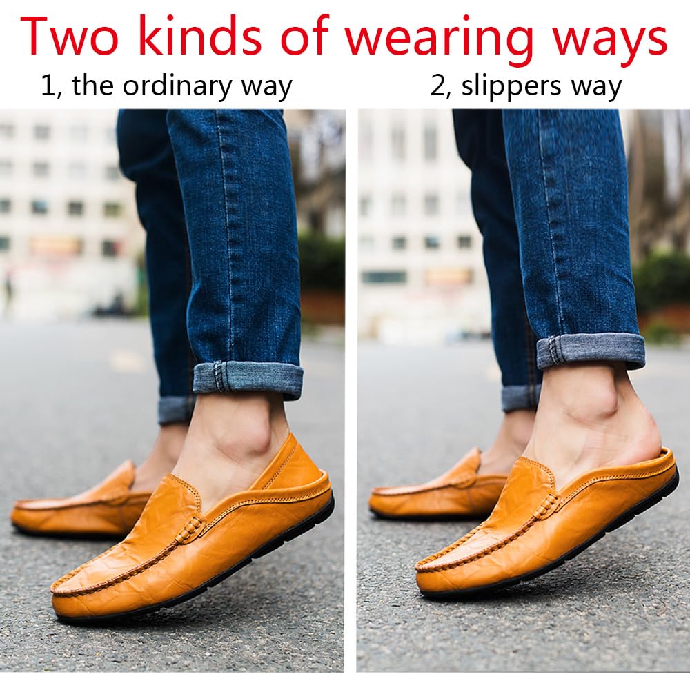 Mocasines Hombres Zapatos de Vestir Casuales Holgazanes Slip On Verano Plano Cuero Zapatos de Conducción Zapatillas