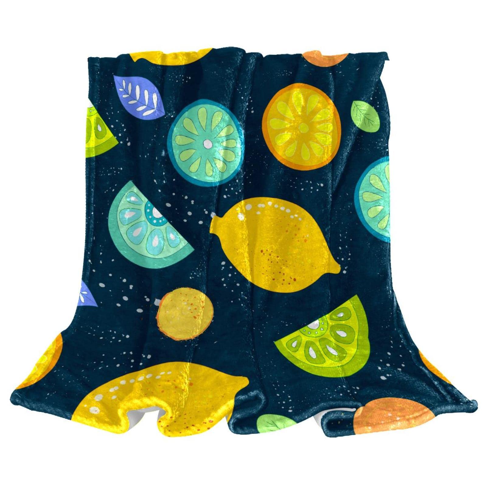 Couverture polaire plaid doux citron pour protéger le canapé et le lit