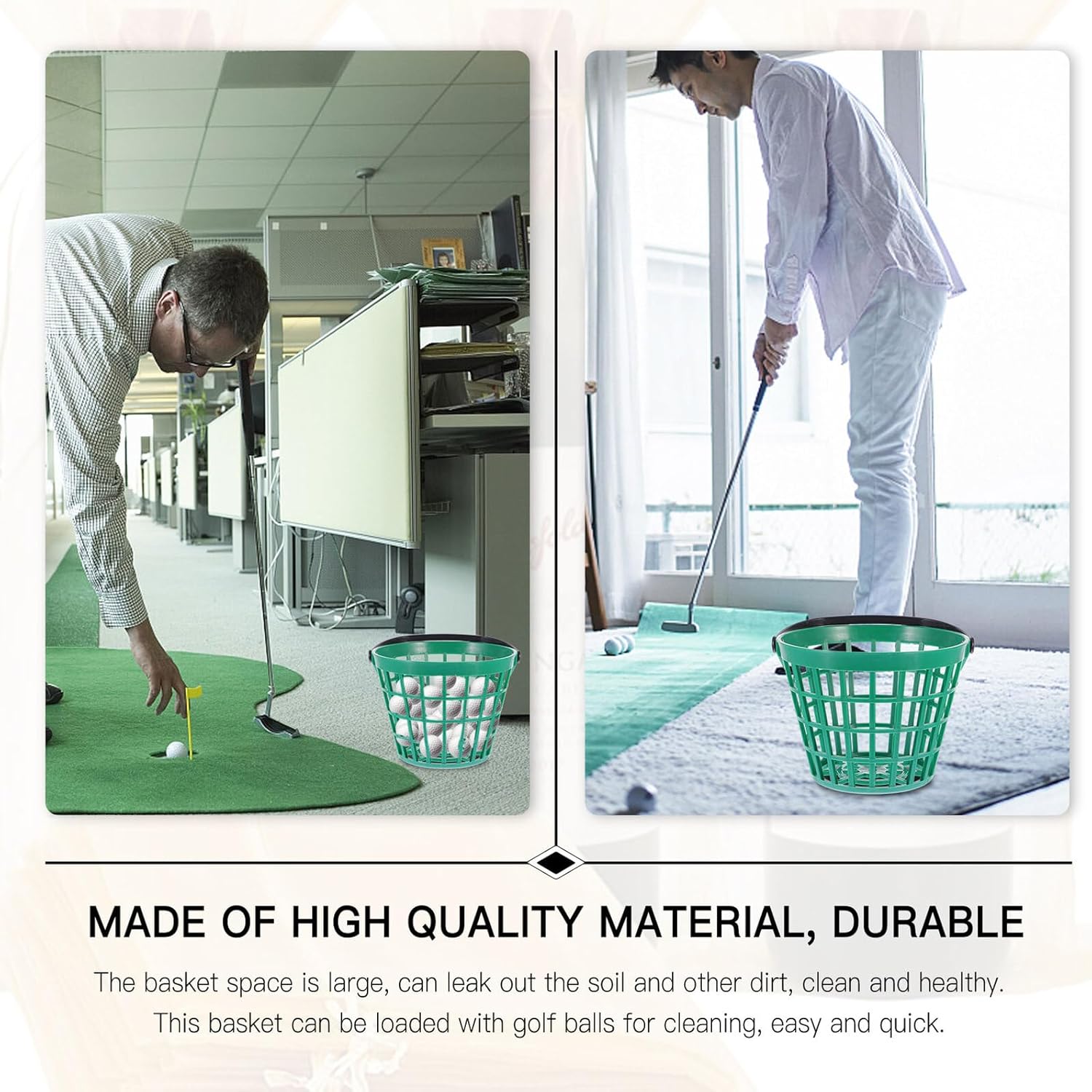 Alasum Golf Ball Basket with Handle 150-ball Capacity Plastic Storage Basket for Golf Practice Range Bucket for Outdoor Training