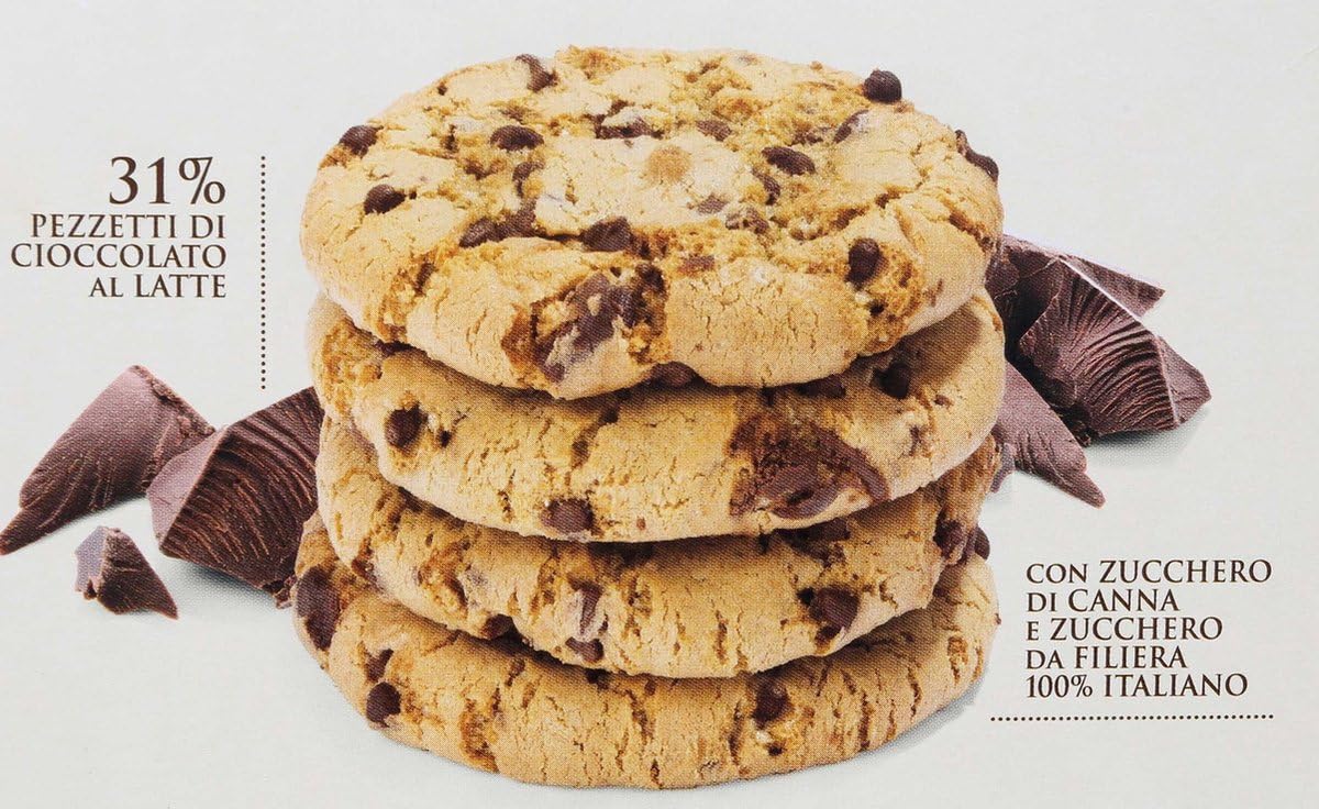 FALCONE Cookies Cioko Latte, Kekse mit Milchschokoladenstückchen 6x 200g + Italian Gourmet polpa 400g