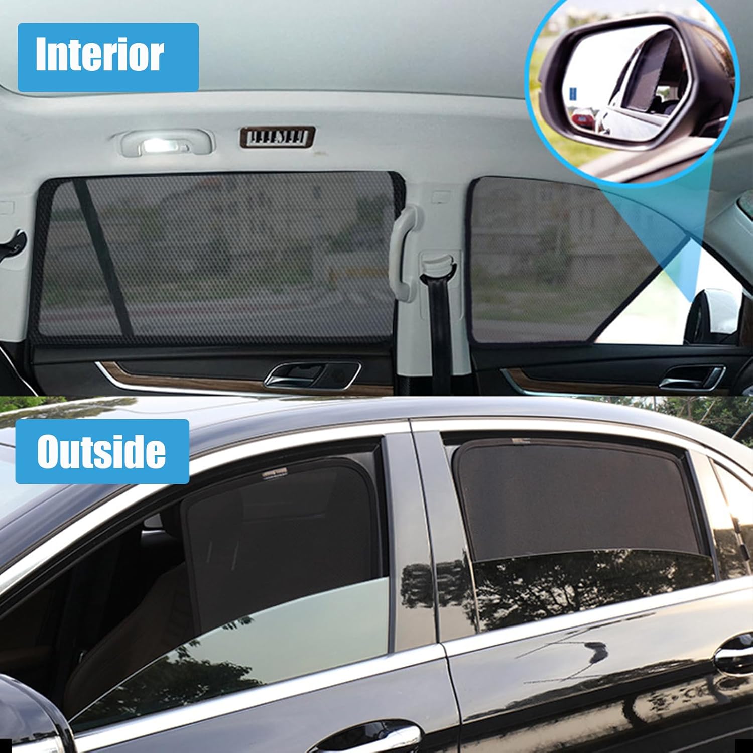 Car Side Window Sunshades for Toyota BZ3/BZ4X/Platinum 4, UV Sun Protection Car Sun Shade Set Removable Car Window Shade Car Accessories,D Set of Two3