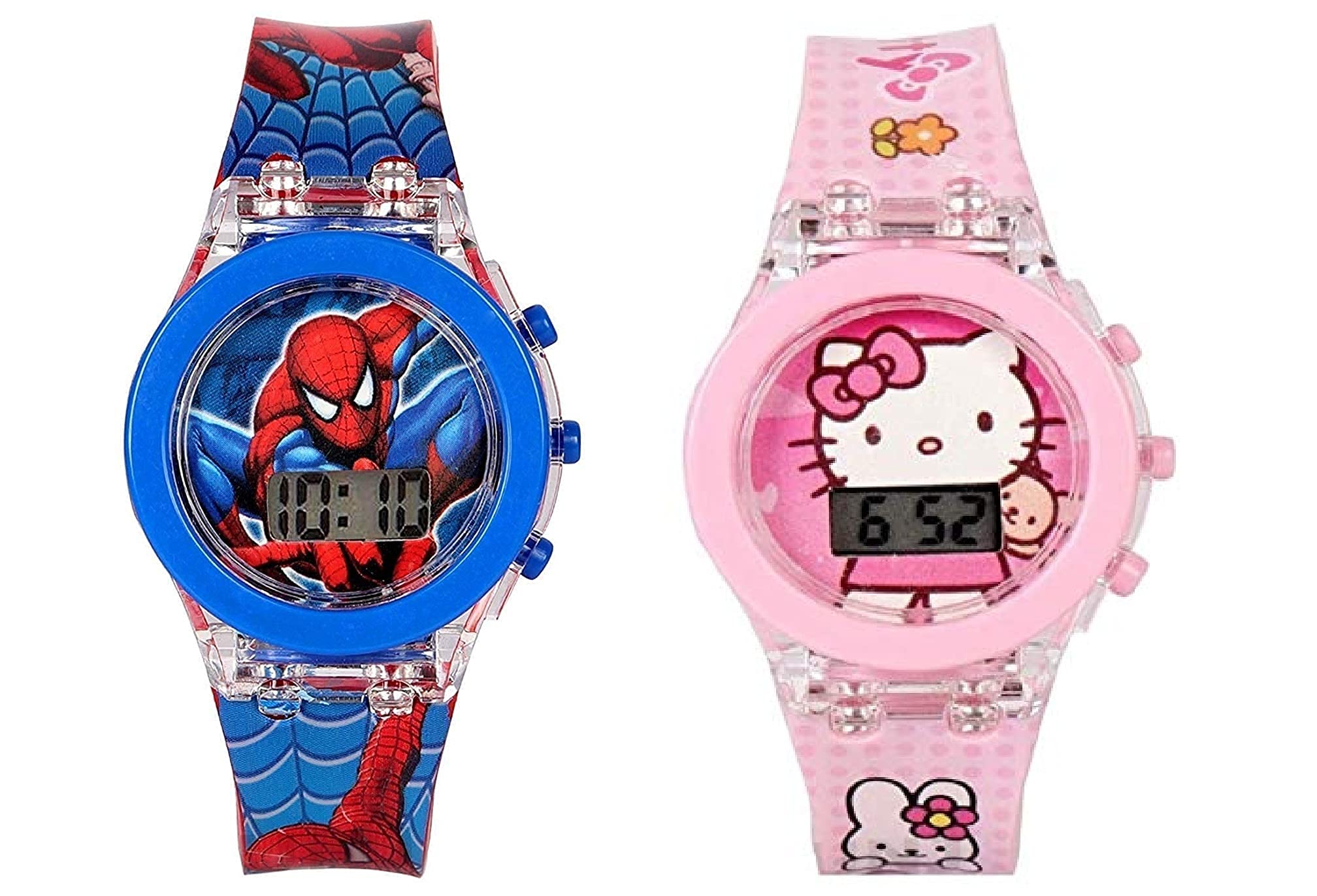 SQUIRRO Spiderman and Hello Kitty Glowing Light Digital Watches Combo for Kids (Red) Pack of 2 (B095K2DLYY) Amazon Price History, Amazon Price Tracker