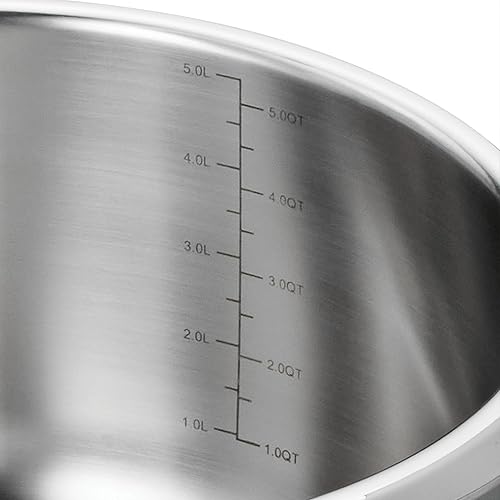 Miniatura 7 de Tramontina Utsava - Tapa de acero inoxidable con tapa de 5.75 cuartos de galón con tapa de tres capas con tapa, olla grande para cocina india