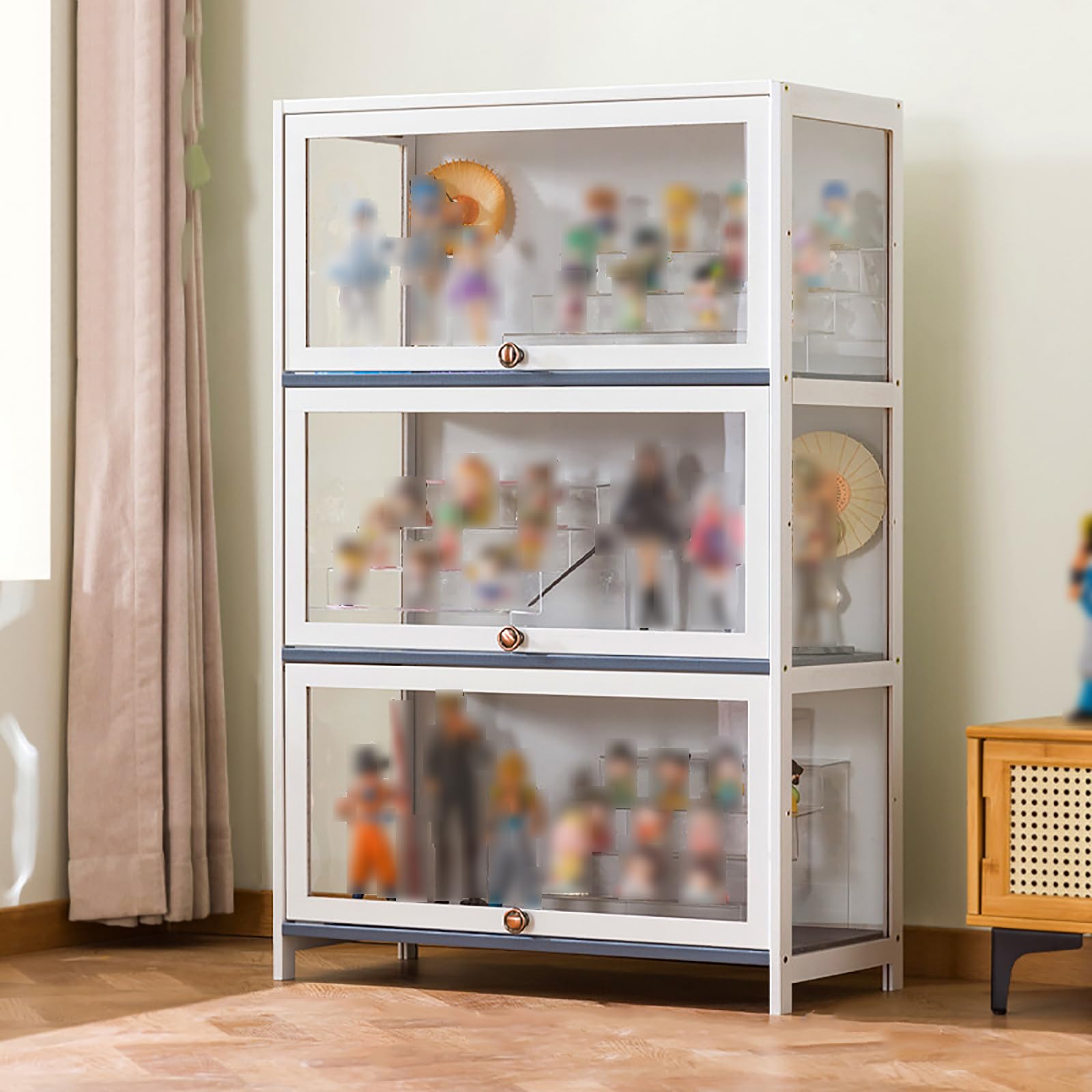 Vitrina con puertas – Estuche Curio Sto, puerta acrílica, estantes de carga fuertes, decoración del hogar Ele para coleccionables, juguetes y objetos de recuerdo