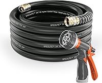 Vista 26 de SPECILITE Manguera de agua para jardín de 15 pies x 5/8 pulgadas, extensión de tubería líder de servicio pesado, flexible, liviana, sin dobleces