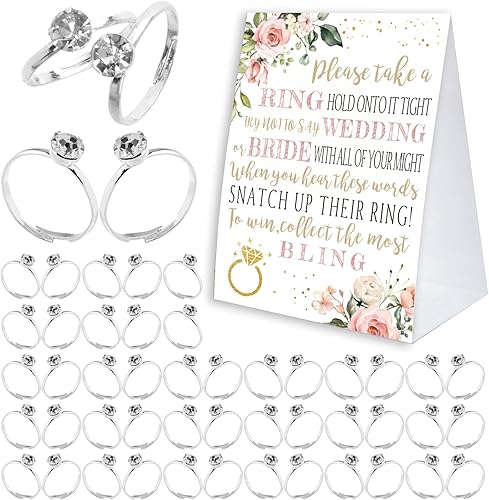 Miniatura 1 de Juego de anillos de despedida de soltera, juego de despedida de soltera con 50 anillos falsos, decoraciones de despedida de soltera, juego de boda,