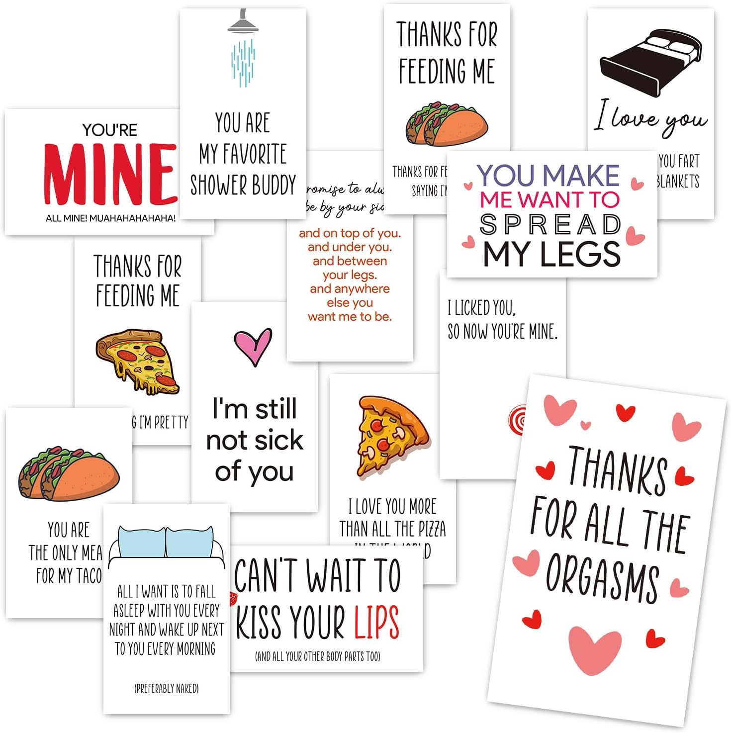 Ythuil 14 Pcs Funny Mini Anniversary Cards Love Notes