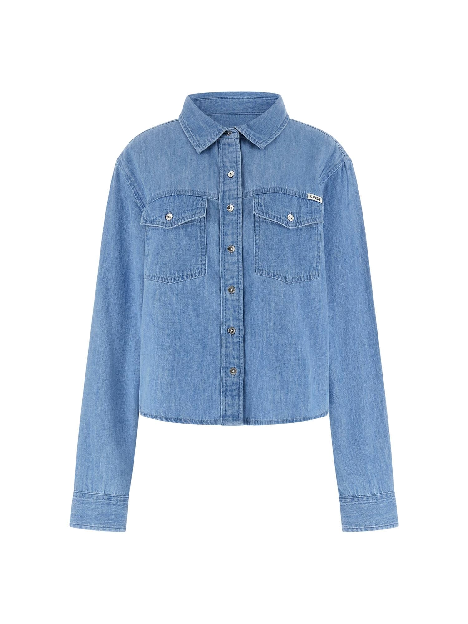 Guess Camiseta vaquera ecológica de manga larga para mujer