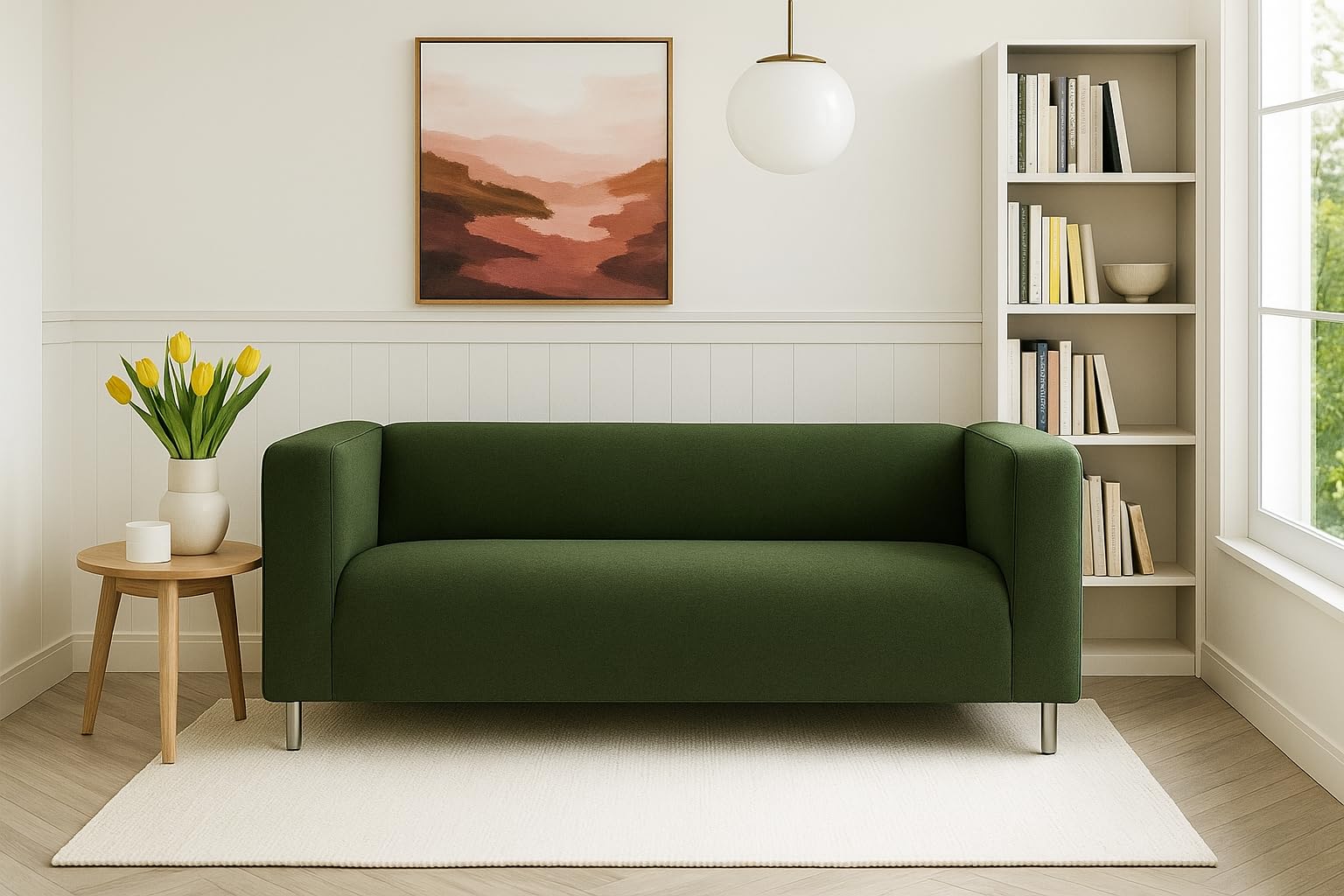 FMCTL Klippan Loveseat Cover Replacement Klippan Sofa Cover, Klippan Couch Cover, Klippan Cover(Daily Green)