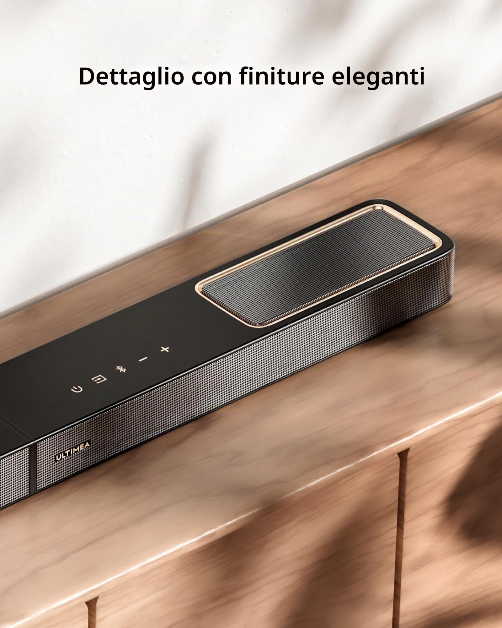 ULTIMEA 3.1.2ch Sound Bar con Dolby Atmos, Surround Sound System per Smart TV, Soundbar con subwoofer da 6,5 pollici per Home Theater, BT 5.4, HDMI eARC, Skywave F30 Boom
