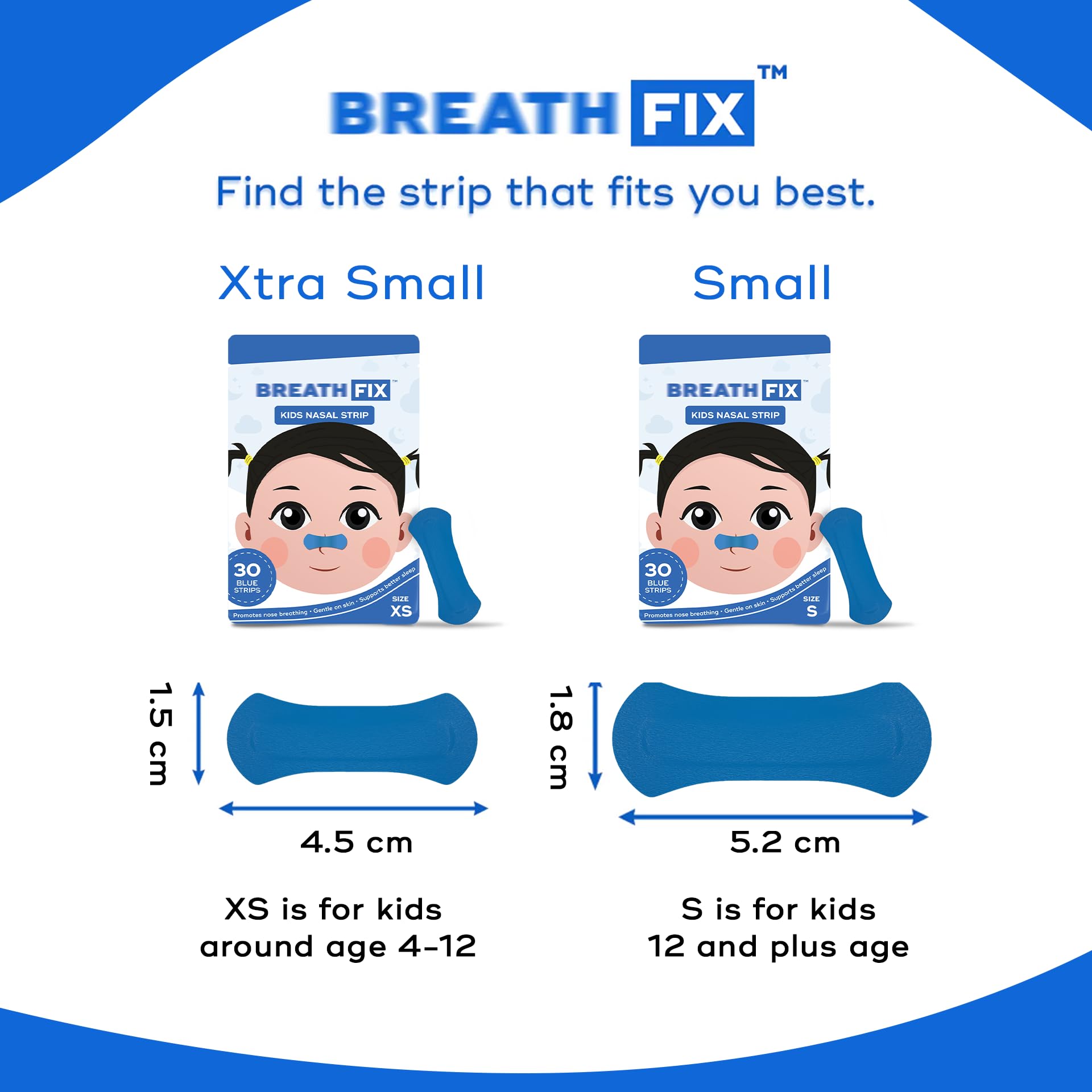 BREATH FIX Kids Extra Small size (Ages 5-12) Pink Nasal Strips | Non-Magnetic | Enhances Sleep & Athletic Performance | Optimizes Oxygen Intake | Skin-Friendly & Flexible Fit | Sweat-Resistant | CDSCO Approved | 30 Strips — Amazon image 2