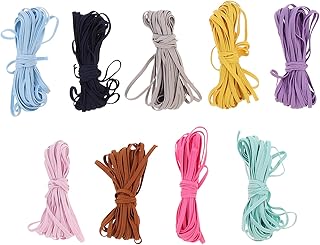 COHEALI 9 Pçs DIY Elástico Cinta De Costura Cordão Bungie Cordão De Orelha Elástico Cordão Earloop Cord Elásticos Coloridos Faixa De Cabeça Trançada Artesanato Cinta Elástica Faça