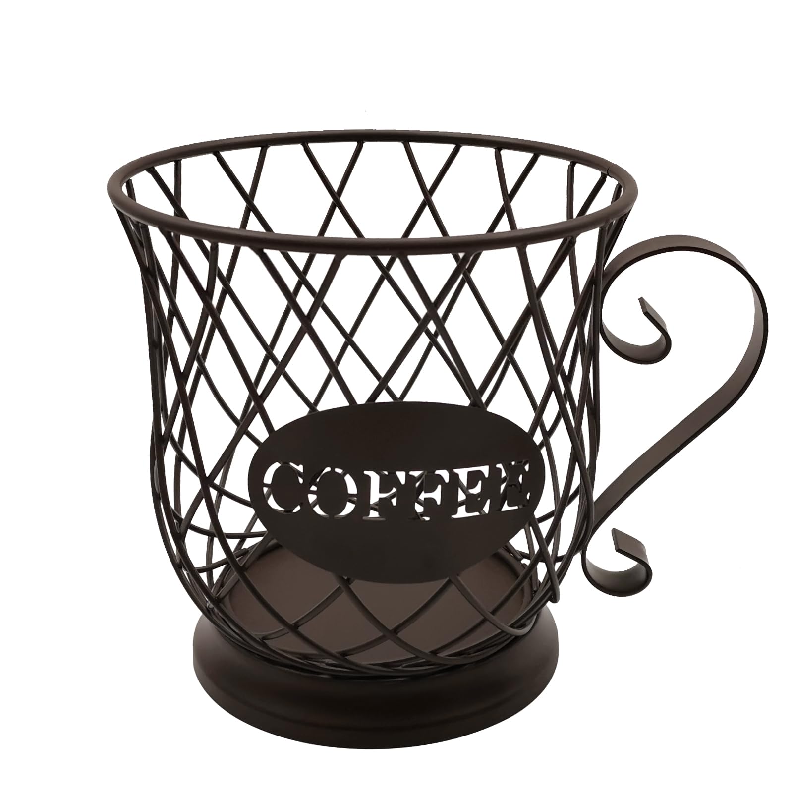 Lyfjxx Brown Coffee Pods Storage Basket, Capsule Holder For 35 K Cup Organizer, Large Capacity Coffee Pod Organizer, Basket Decor For Bar Countertop (Brown)