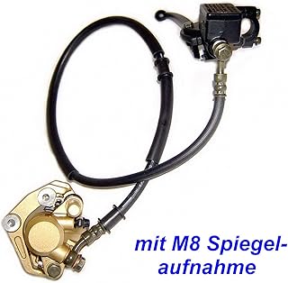 BREMSANLAGE vorn komplett * mit M8 SPIEGEL AUFNAHME * z.B.für BAOTIAN SARO SPORT AGM GMX BENZHOU YIYING YY50T FLEX TECH HU...
