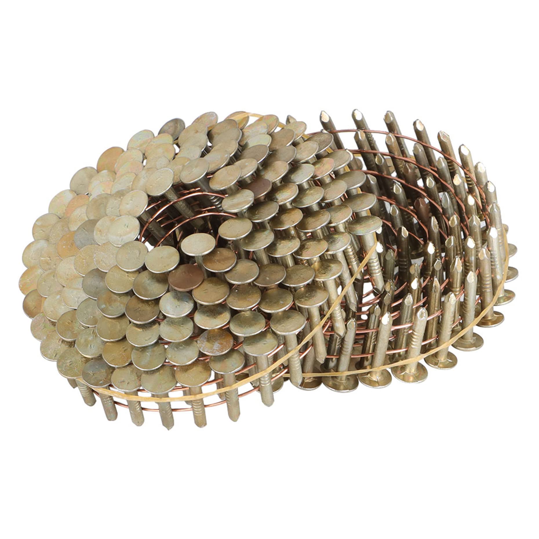 kimllier 7200 Count Coil Siding Nail Full Round Head Wire Collated Coil 15-Degree 7/8-Inch x .120-Inch Smooth Shank Electro Galvanized Coil Roofing