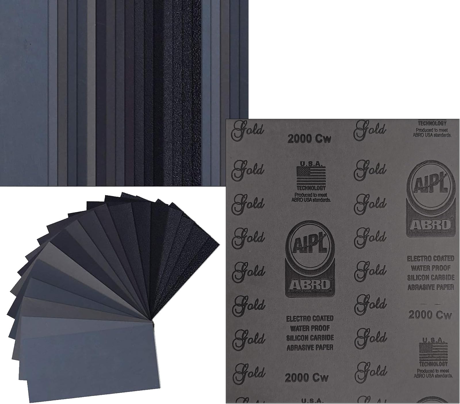 Premium Latex Wet & Dry Sand Paper Sheets- 80,120,150,220,320,400,600,1000,1200,2000 Grits Variety (2 Each, Total 20) Sanding Automotive, Woodworking Furniture, Metal Finishing, Hand Sand Block Sander