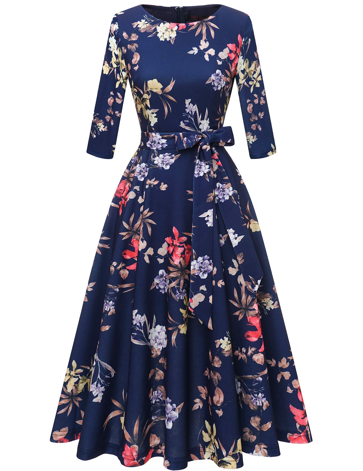 DRESSTELLS Cocktail Dresses for Women, Vintage Wedding Guest Church Dress