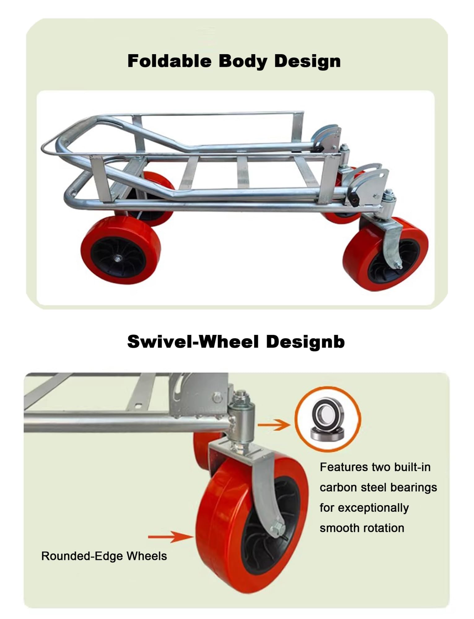 Carrello pieghevole a mano, carrello portatile leggero e compatto per bagagli, carrello salvaspazio