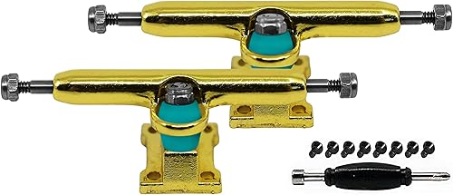 Teak Tuning Diapasón Prodigy Trucks con afinación mejorada color dorado 1339in de ancho forma apariencia y componentes profesionales incluye bujes