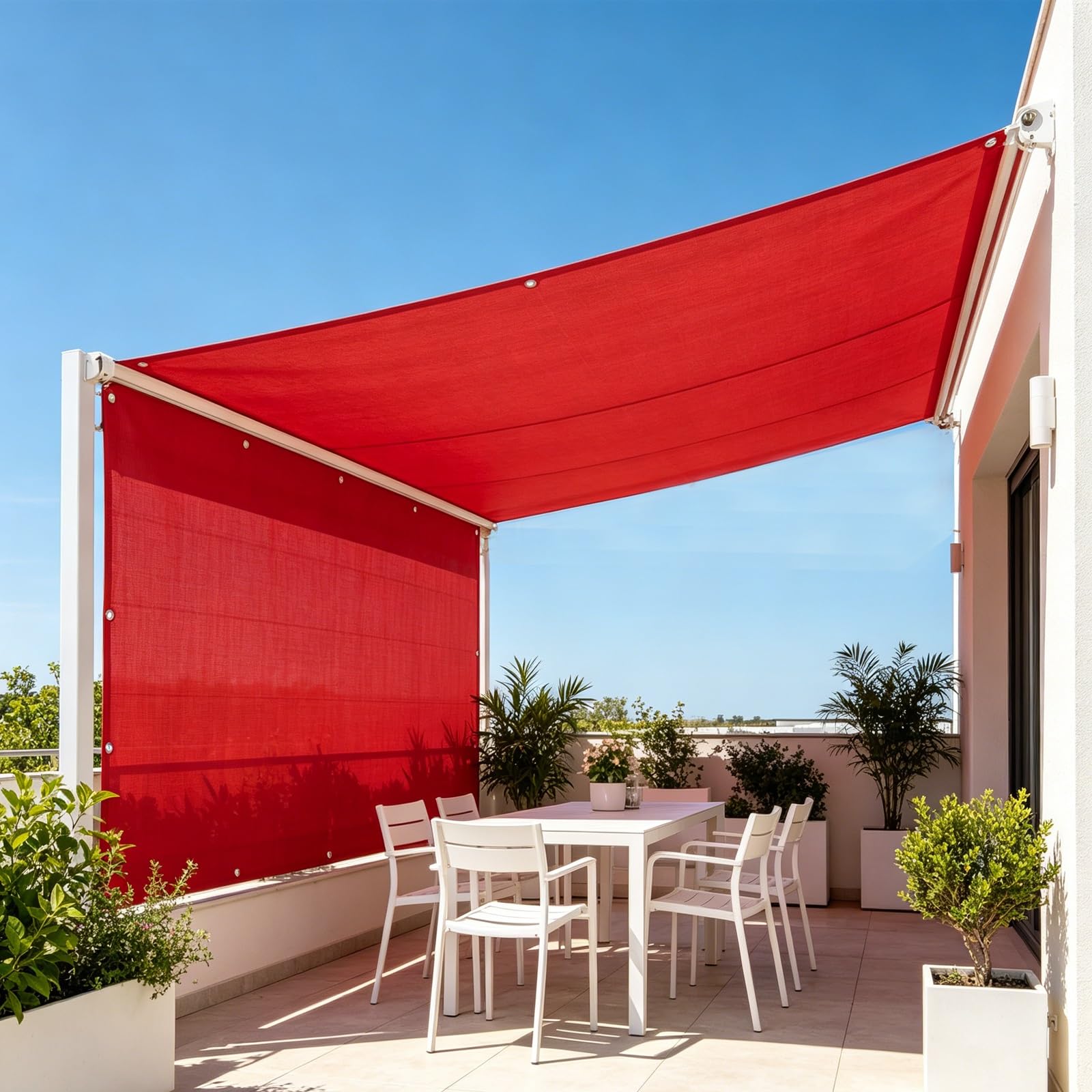 Filet d'ombrage anti-chaleur bâche respirante rouge 280x650 cm jardin