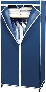 WENKO Armoire-penderie avec étagère Air - toison respirante, Polypropylène, 75 x 160 x 50 cm, Bleu