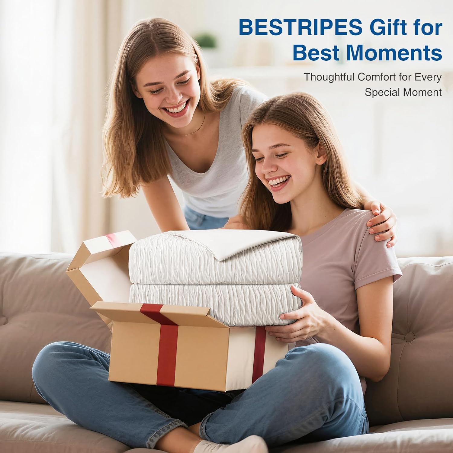 Cooling Comforter, King/Cali King - Reversible Lightweight Blanket for Hot Sleepers & Night Sweats, Breathable All-Season Bedding (108x90 Inch, Off White) - Image 9