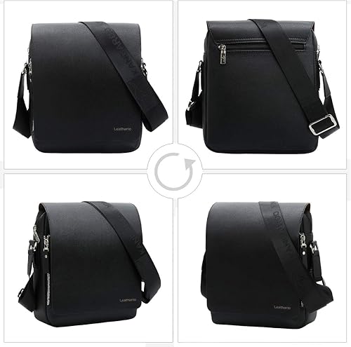 Miniatura 6 de Leathario Bolso bandolera de cuero para hombre bandolera pequeña para trabajo negocios viaje