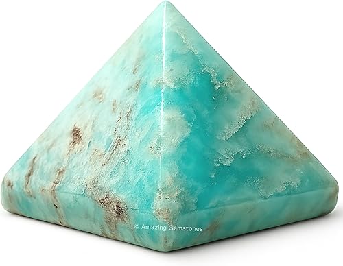 Miniatura 518 de Amazing Gemstone White Agate Snow Quartz Pyramid Crystal Healing Stones - 1" Great Pyramid Figurine of Natural Stone Pyramid for Meditation, Reiki