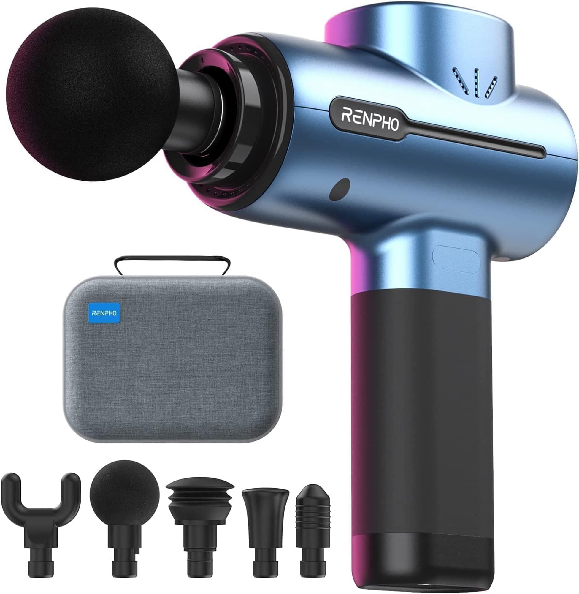 Massage Gun, RENPHO Powerful Message Gun Percussion Muscle Massage Gun Massager with Type-C Charging for Muscle Massage Relax, Blue