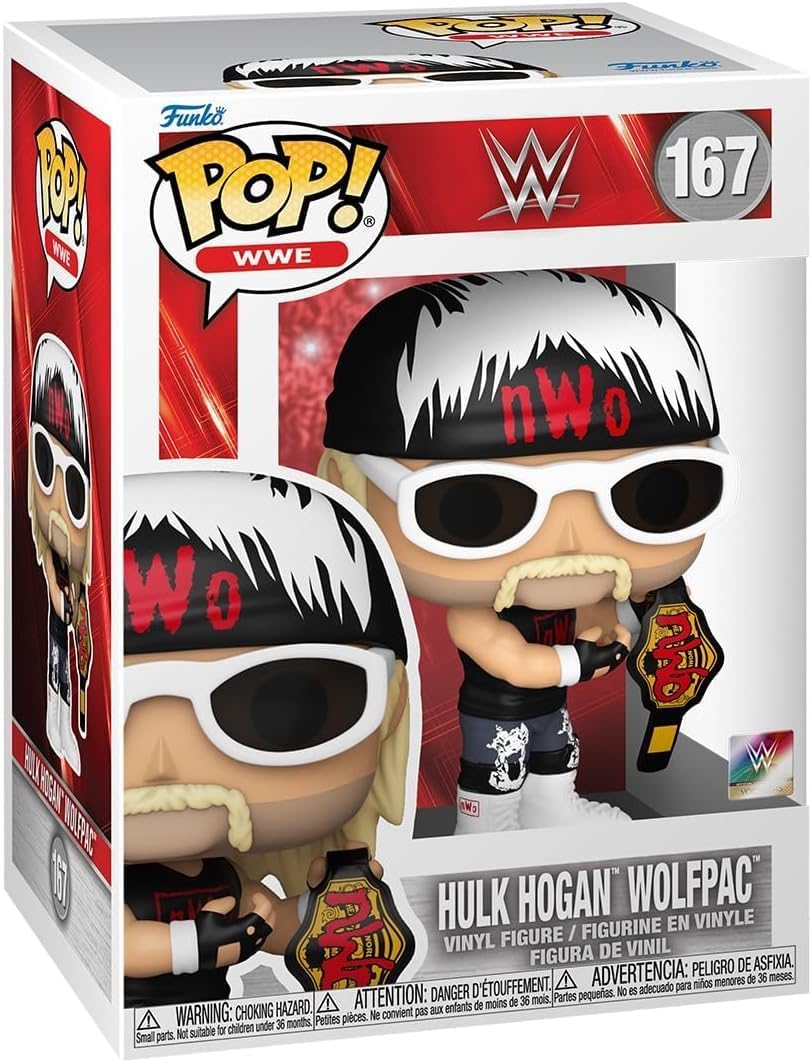 POP WWE: Wolfpac Hulk Hogan Funko Vinyl Figure (Bundled with Compatible Box Protector Case), Multicolor, 3.75 inches