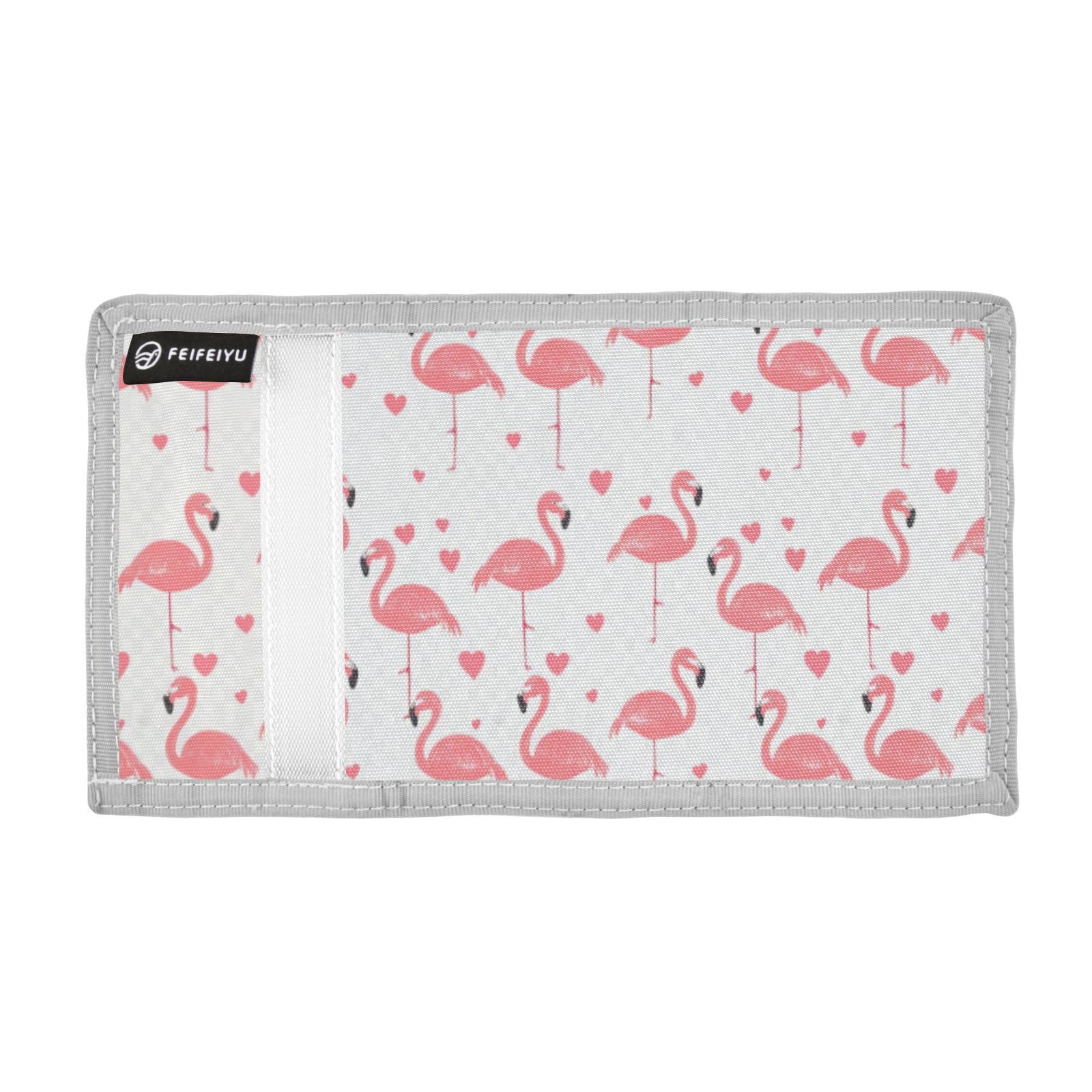 Wusikd Pink Flamingos Kids Wallet for Boys Girls Hearts Toddler Trifold Wallet Novelty Wallet for Teens Women Men