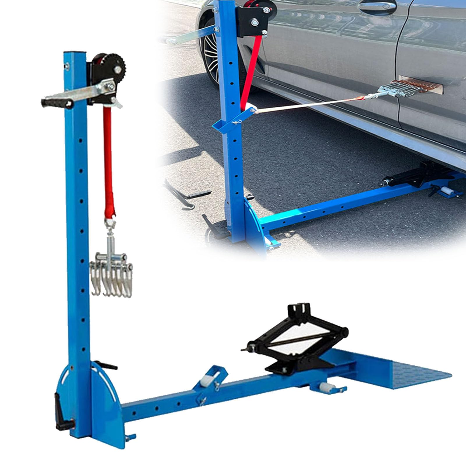 Estrattore per riparazione ammaccature auto, inclinazione di 120°, regolazione dell'altezza di 920 mm, forza 350 kg per riparazione carrozzeria su passaruota, porte, sottosquadri