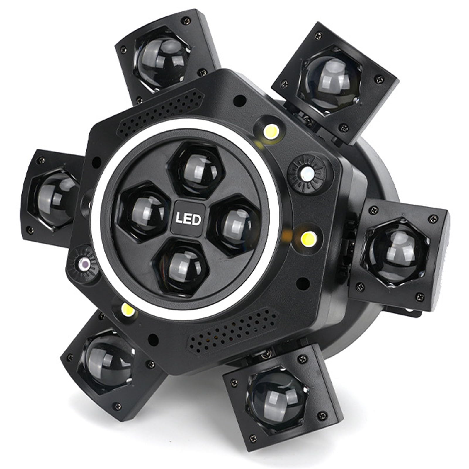 2026 Nouvelle lampe atmosphérique LED multi-faisceaux, lampe de scène rotative à 6 bras de 150W, 0-100% de dimmabilité, laser/stroboscopique, support de télécommande et activation par son pour DJ