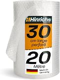 Hinrichs Bubble Wrap Roll 20 m x 30 cm Perforated – Ideal for Shipping, Packaging and Moving – 100% Recyclable – Bubble Wrap as Packaging Material – Padding Material - 1