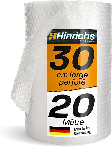 Hinrichs Bubble Wrap Roll 20 m x 30 cm Perforated – Ideal…