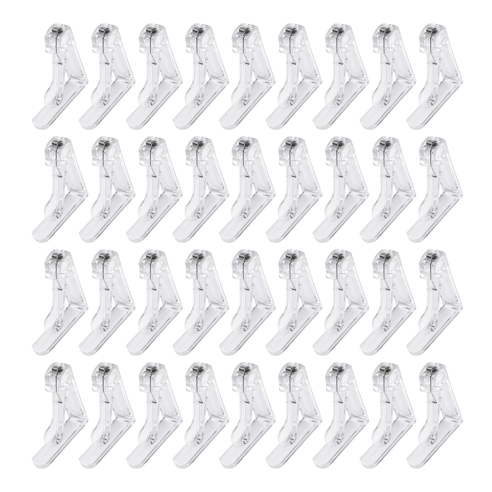 sourcing map 36 Pack Plastic Tablecloth Clips, 2.2"x2.28" Windproof Table Cloth Cover Clamps Spring Loaded Holder Clips for Home Party Picnic Wedding Camping Dining Tables, Clear