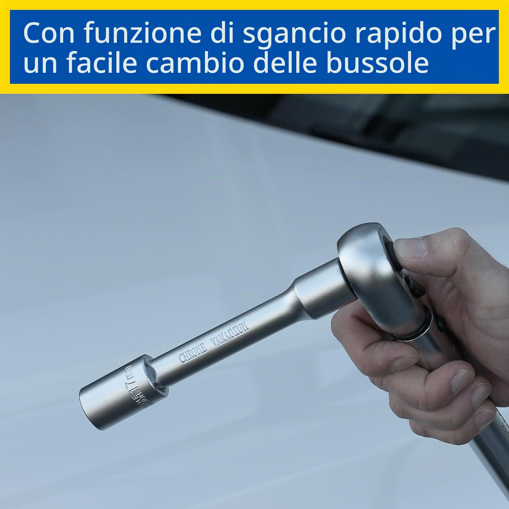 Goodyear Set di 6 chiavi dinamometriche + cricchetto reversibile + set di 3 chiavi a bussola + prolunga, scatola nera