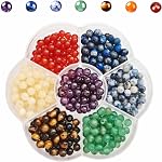 960pcs Perles de pierre naturelles Cristaux Rond Véritables Perles Perles De Pierre DIY Gemme pour la fabrication de bijoux bracelet(6mm,24 Couleur GangGangHao 24 Perles de pierre ronde réelle couleur en vrac DIY pour boucles d'oreilles en collier faisant des fournitures de perles
