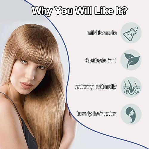 Miniatura 4 de Champú de tinte para el cabello 3 en 1, tinte para el cabello con aceite de coco, champú de color para el cabello para mujeres y hombres, champú