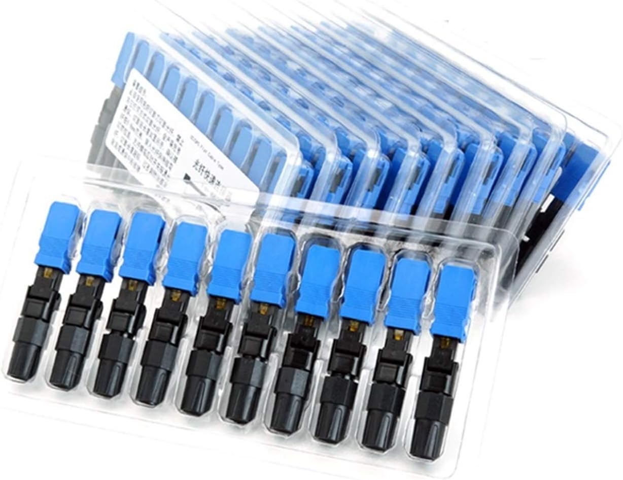 Fiber Optic Converter Adapter 100 PCS/Bag Embedded SC UPC Optical Fiber Quick Connector FTTH Single-Mode Optical Fiber SC Quick Connector SC Adapter Field Assembly Converter
