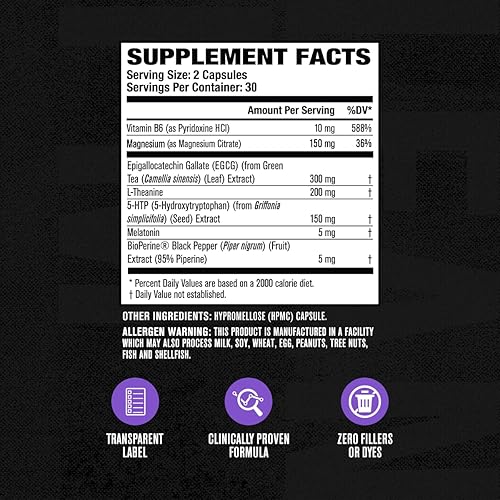 Miniatura 6 de Jacked Factory Quemador de grasa termogénico Suplemento para pérdida de peso  Burn-XT Termogénico y magro PM Nighttime Weight Loss Sleep Aid