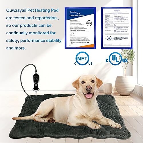 Miniatura 3 de Almohadilla térmica para perros, almohadilla térmica impermeable para exteriores para gatos, termostato ajustable, 9 velocidades y ajustes de