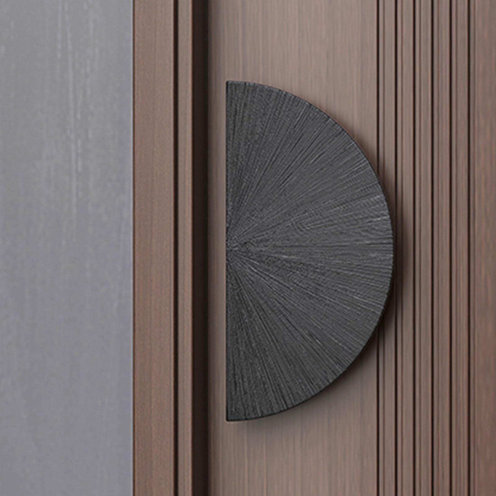 Poignées de porte rondes en métal robuste design à rayures radiales